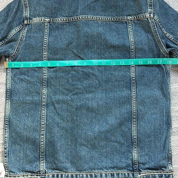 NWT Asos Regular Denim Trucker Jean Jacket Mid Medium Wash Side Pockets Men's XS - Picture 14 of 16